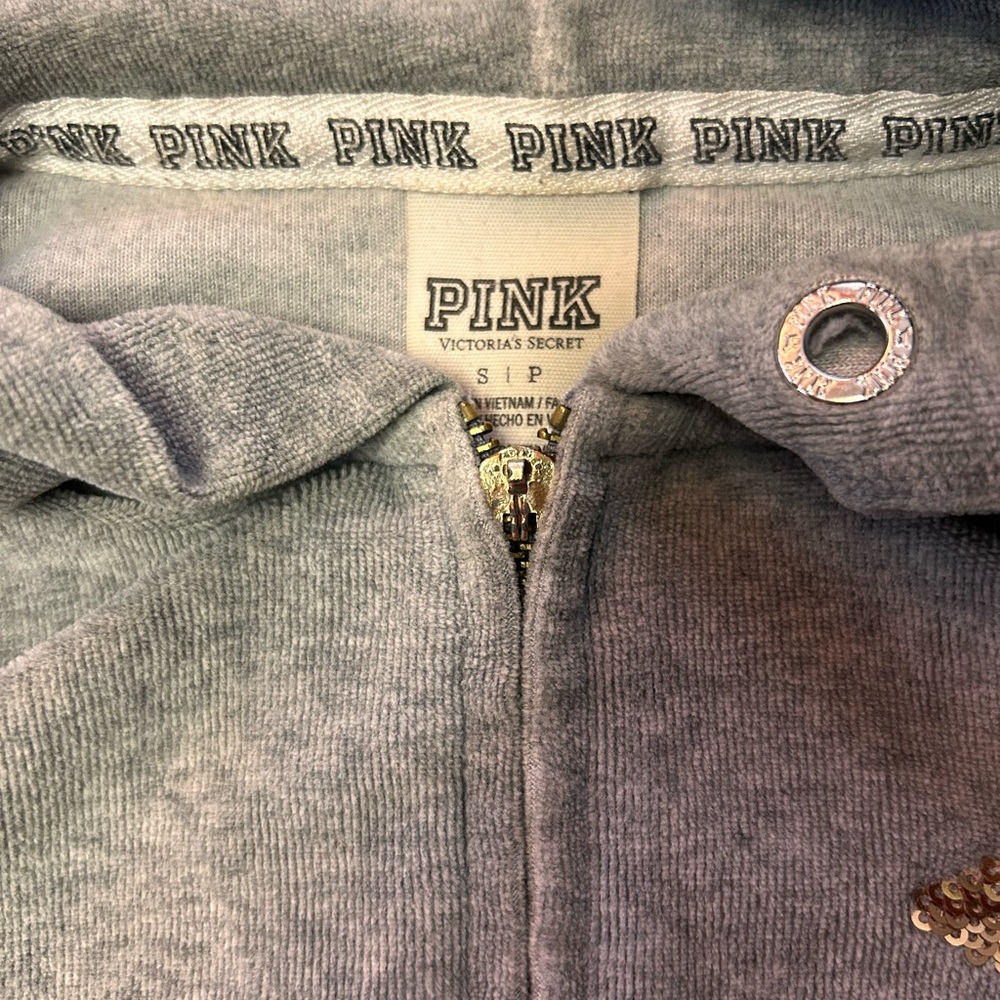 Victoria's Secret PINK Light Gray Zip Hoodie